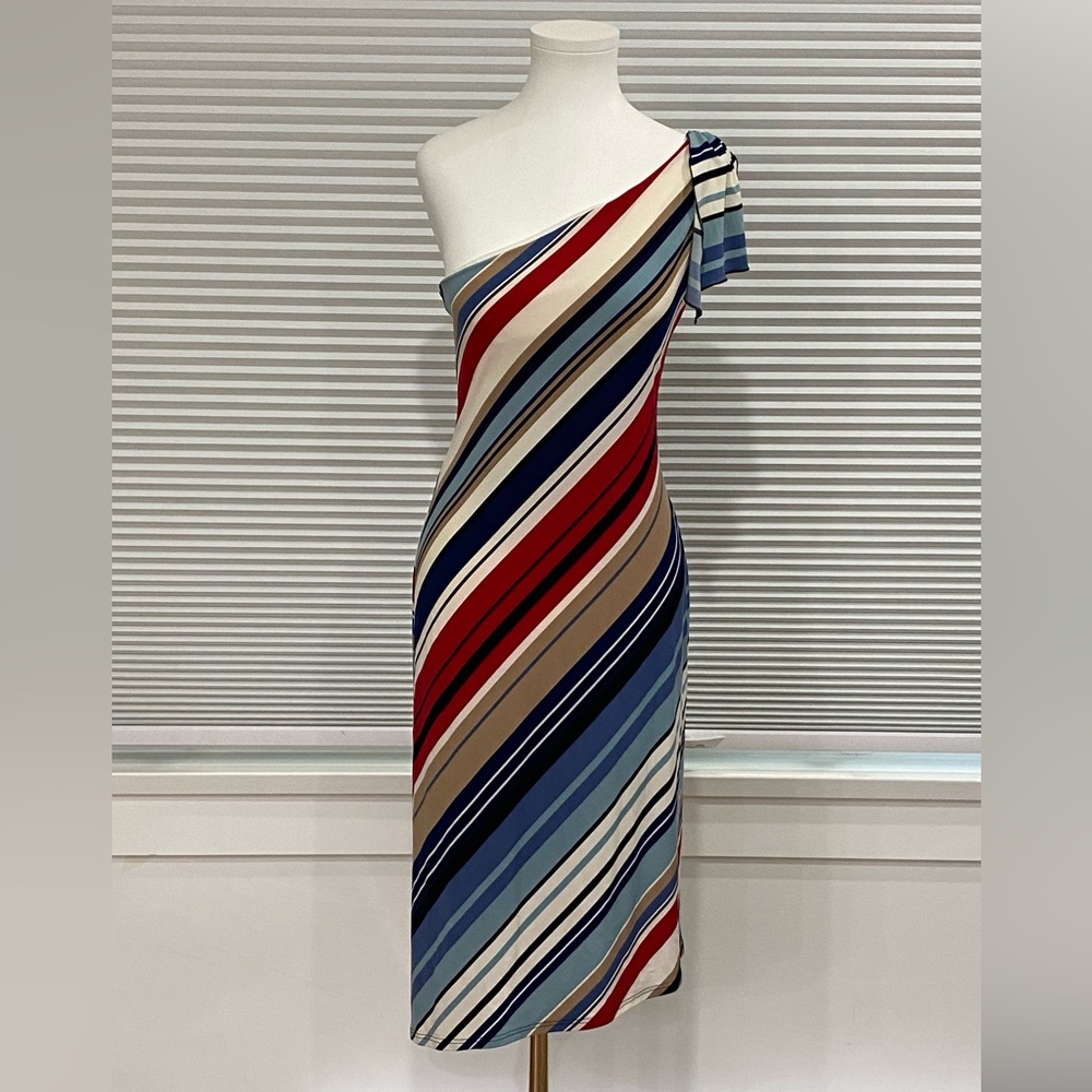 BCBG Max Azria One-Shoulder Asymmetric Dress